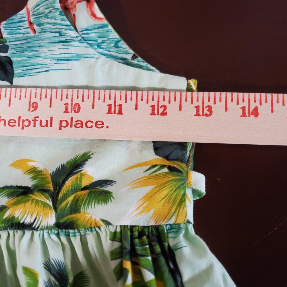 Vtg 90s Pacific Legend Hawaiian Tropical Mini Dress Babydoll Top Size 7/8 Island - Picture 6 of 7